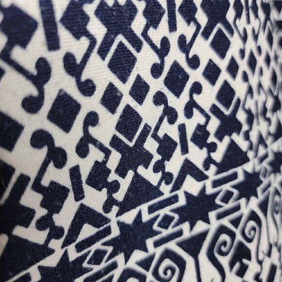 Talbots A Line Knit Geometric Sleeveless Dress Navy White Small - Picture 11 of 15